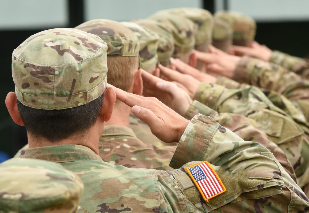 PTSD and Veterans US military members giving a salute 