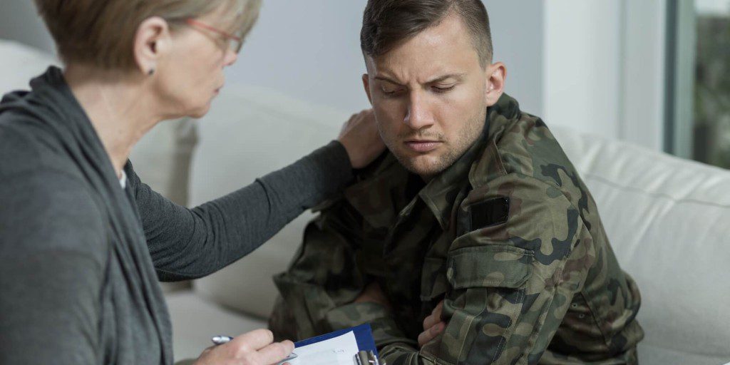 Doctor and veteran at a Las Vegas Veteran Rehab