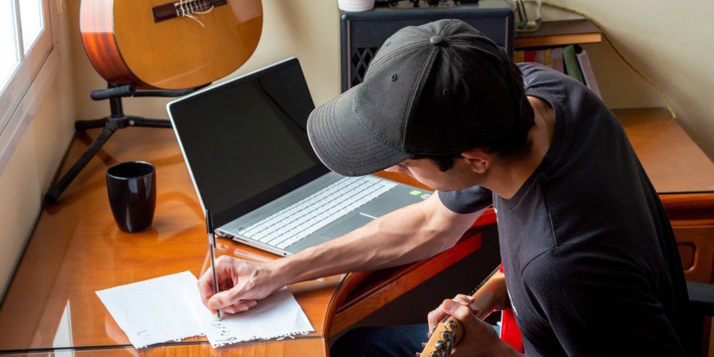 man composing music at Veteran Alcohol Rehab